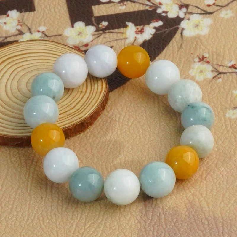 天然A货翡翠老坑多宝圆珠单圈手串男女挂饰国风手串-多样性发起一