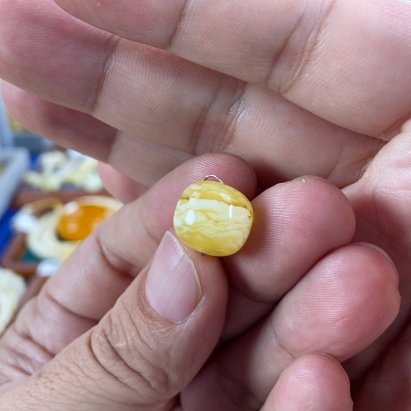 【闪购商品】琥珀珠宝奇石未镶嵌乖**。13虎皮纹老型单珠1.44g