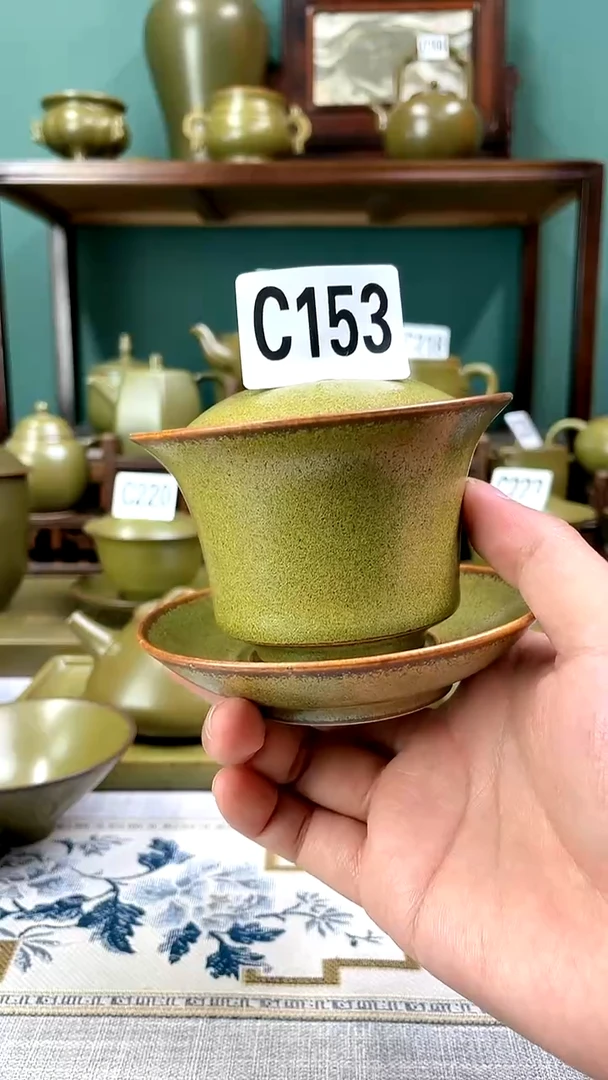 【闪购商品】瓷杯C153-d（茶叶末三才盖碗）