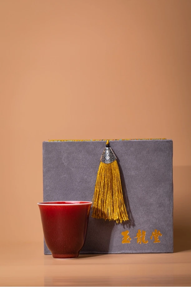 玉龍堂景德镇郎红闻香杯纯手工陶瓷主人杯高端品茗杯