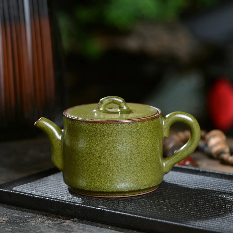 景德镇茶叶末釉竹节壶手工陶瓷仿古大口径茶壶功夫茶具家用泡茶壶