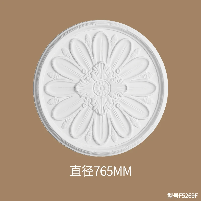 法式pu灯盘石膏线条吊顶装饰美式造型圆盘欧式简约吊灯底座F5269F