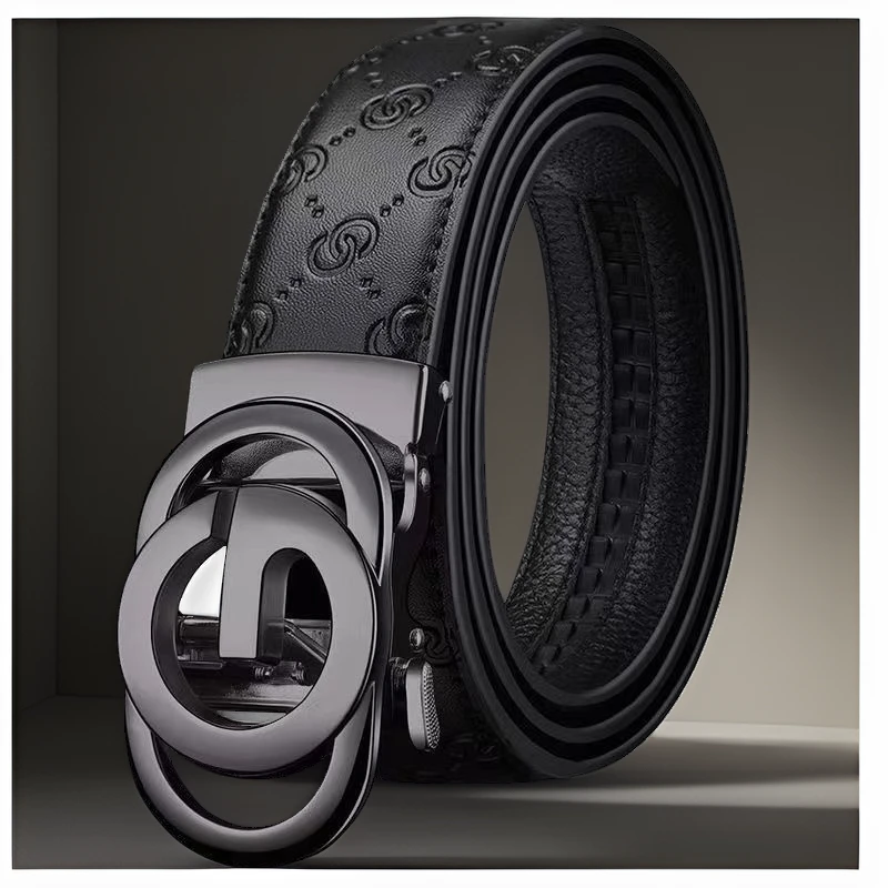 新款真皮腰带中青年自动扣男士商务百搭高档耐用软皮裤带爆款CC风