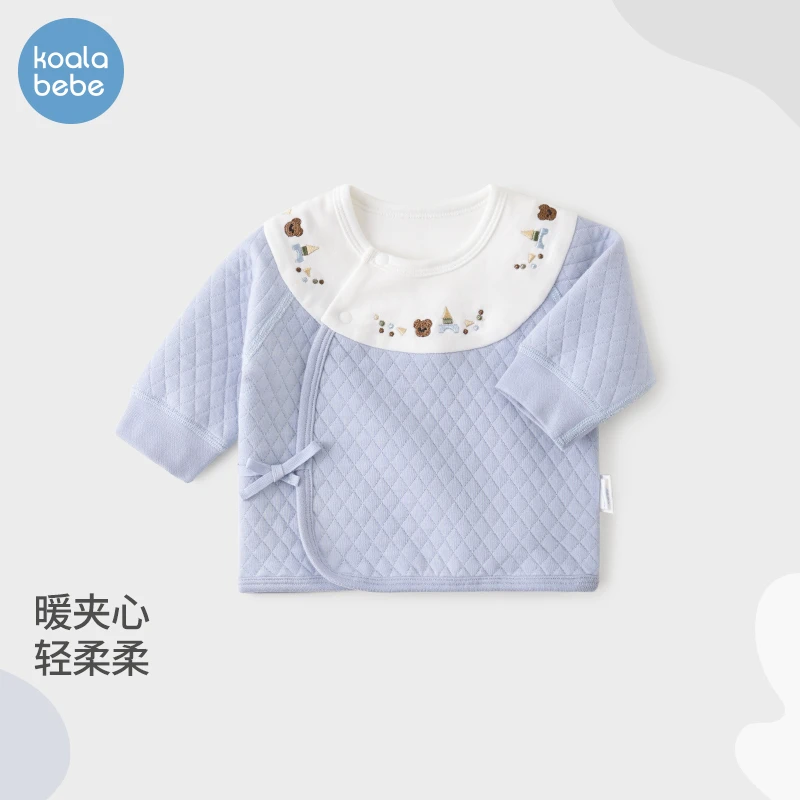 考拉鼻鼻婴儿上衣加棉秋冬宝宝纯棉保暖衣服洋气上装秋款积木小熊