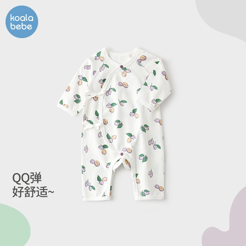 考拉鼻鼻新生儿衣服夏季薄款婴儿连体哈衣宝宝空调服睡衣酸甜杏子