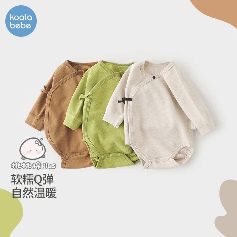 考拉鼻鼻初生宝宝包屁衣秋季新生婴儿连体三角爬洋气衣服怡然小乖
