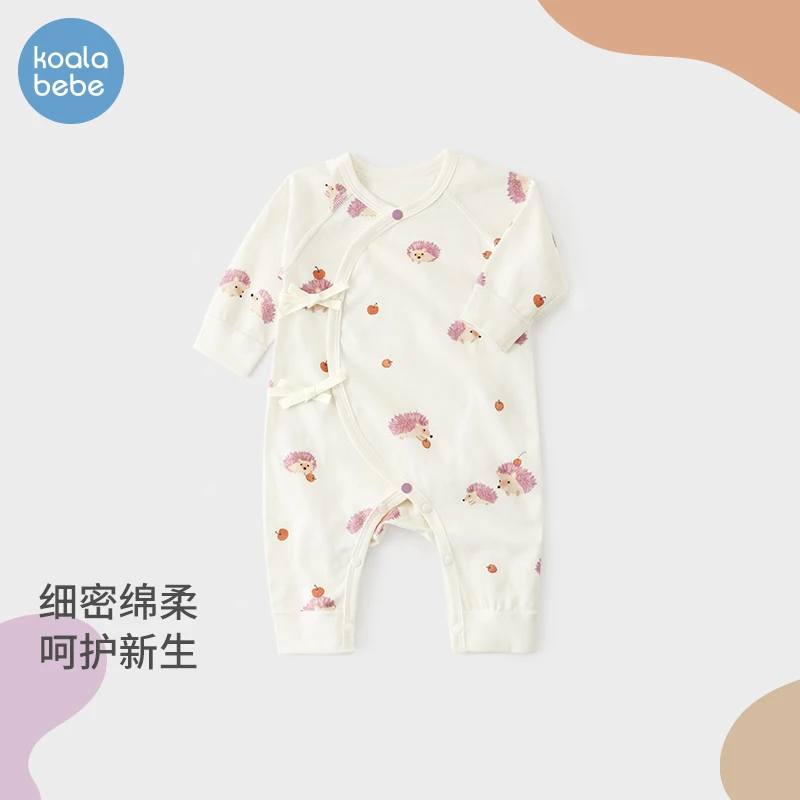 考拉鼻鼻婴儿衣服连体衣春秋季纯棉0-6月宝宝哈衣爬服小不点动物