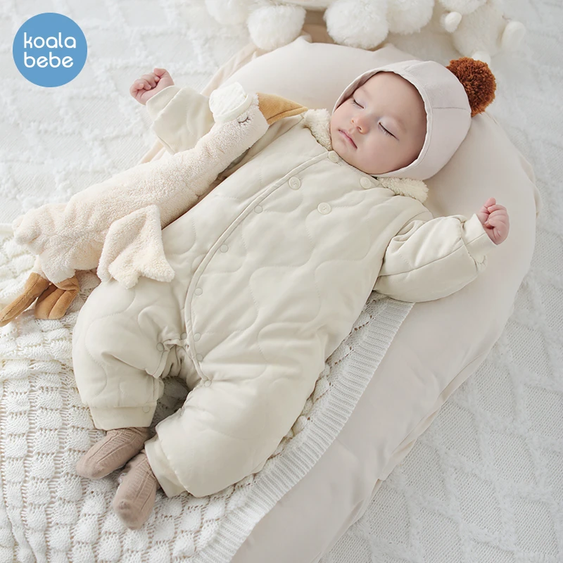 考拉鼻鼻婴幼儿棉感葫芦宝宝衣服连体棉服冬装保暖外出加绒棉袄