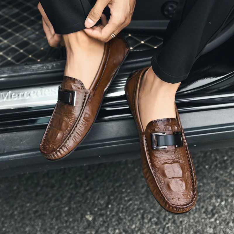 豆豆鞋驾车鞋一脚蹬英伦休闲男皮鞋夏季乐福鞋男士百搭圆头乐福鞋
