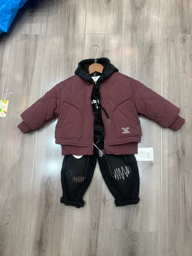 儿童冬季棒球外套男女童保暖夹服中小童冬服