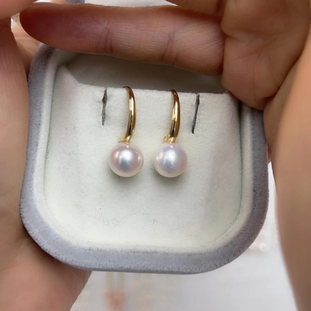 【闪购商品】淡水珍珠耳饰18K金镶嵌
