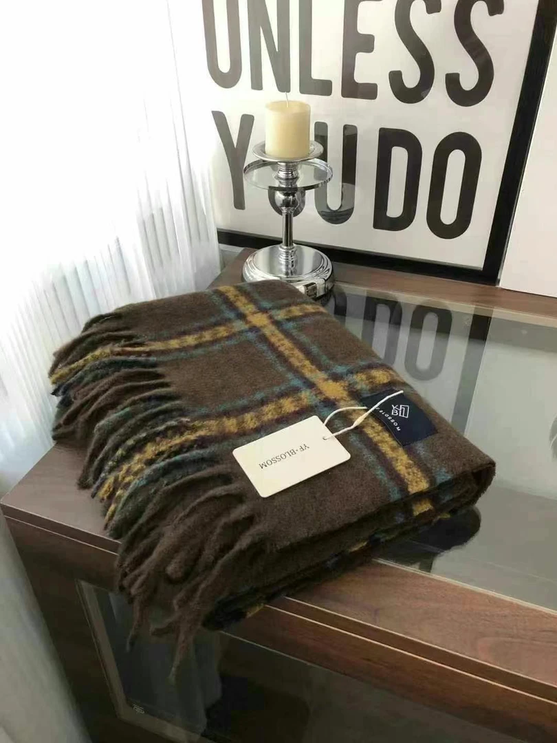 舍得同款推荐纽约格纹冬季双面披肩围巾