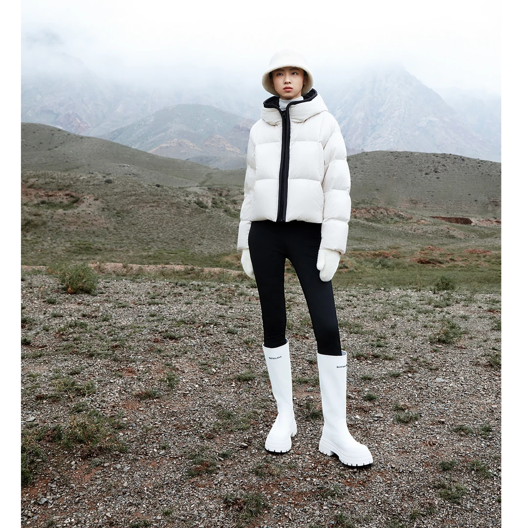 【SHAN MY】冬新款时尚休闲连帽短款羽绒服加厚面包服161