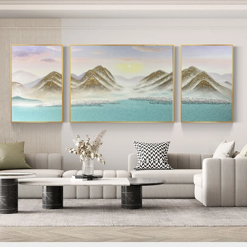 【日照金山】画家轻奢风景艺术家装饰画客厅挂画抽象艺术家现代极简