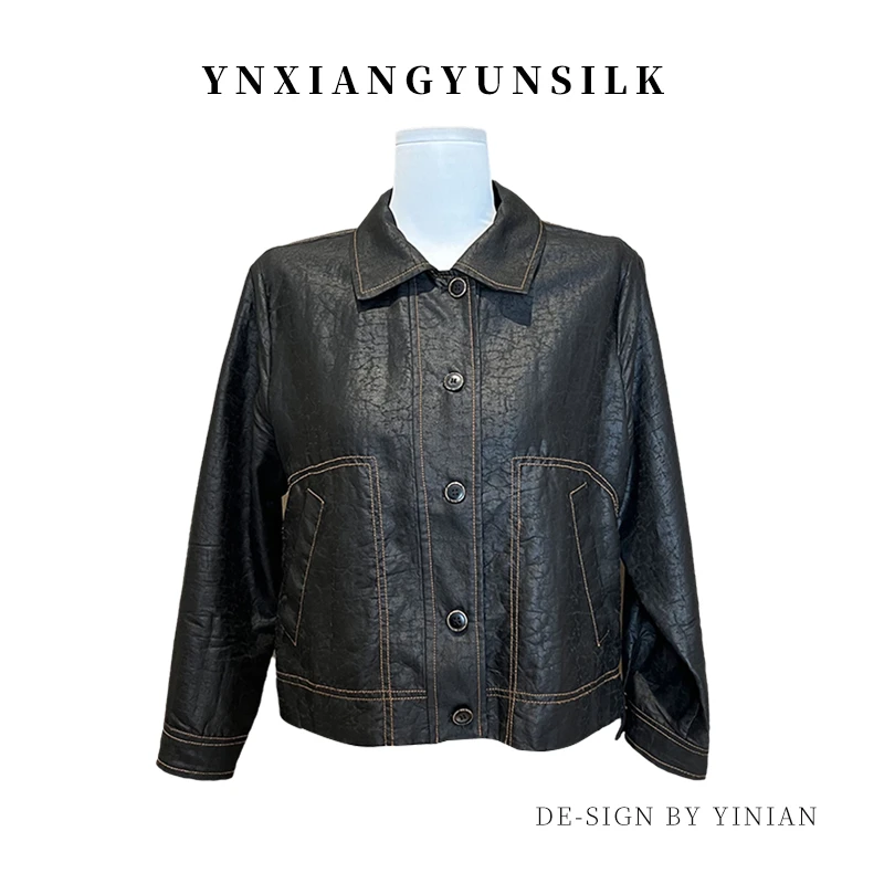 一念自在962A57 桑蚕丝 香云纱夹克外套上衣