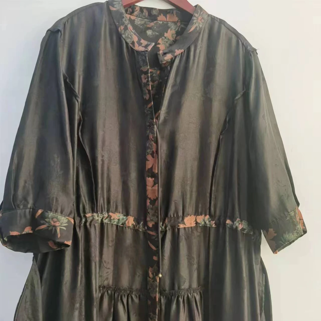 【灵芝专属通用链接】正品高柜桑蚕丝香云纱连衣裙