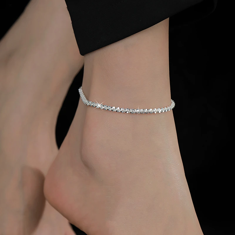 925银脚链 碎银子满天星脚链高级感女轻奢足链七夕生日礼物送女友