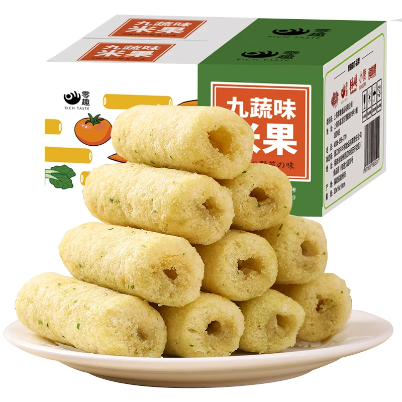 【39根仅6.9】千丝夹心米果卷九蔬味解馋休闲零食品糙米卷整箱早餐