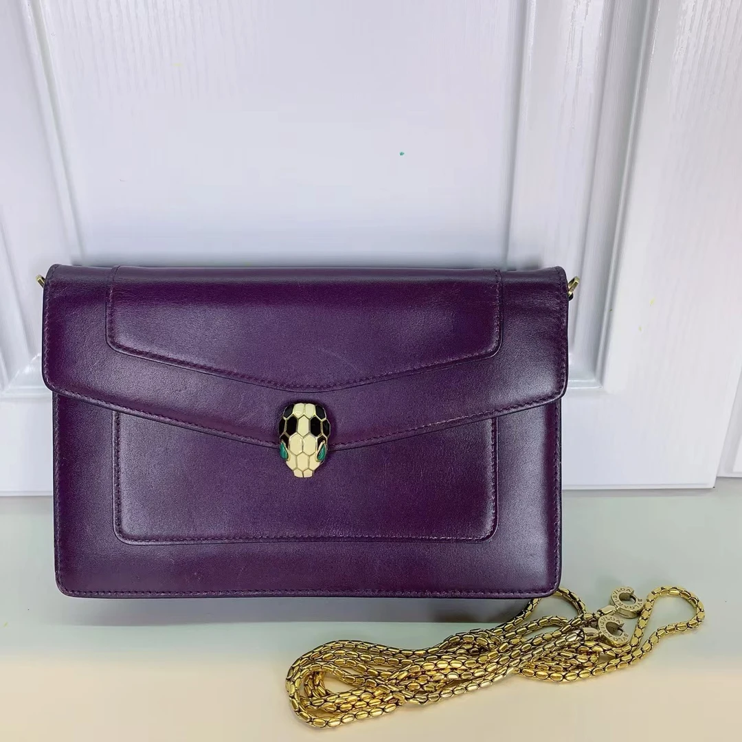 95新 BVLGARI/宝格丽 98新 BVLGARI宝格丽 珐琅蛇头链条包