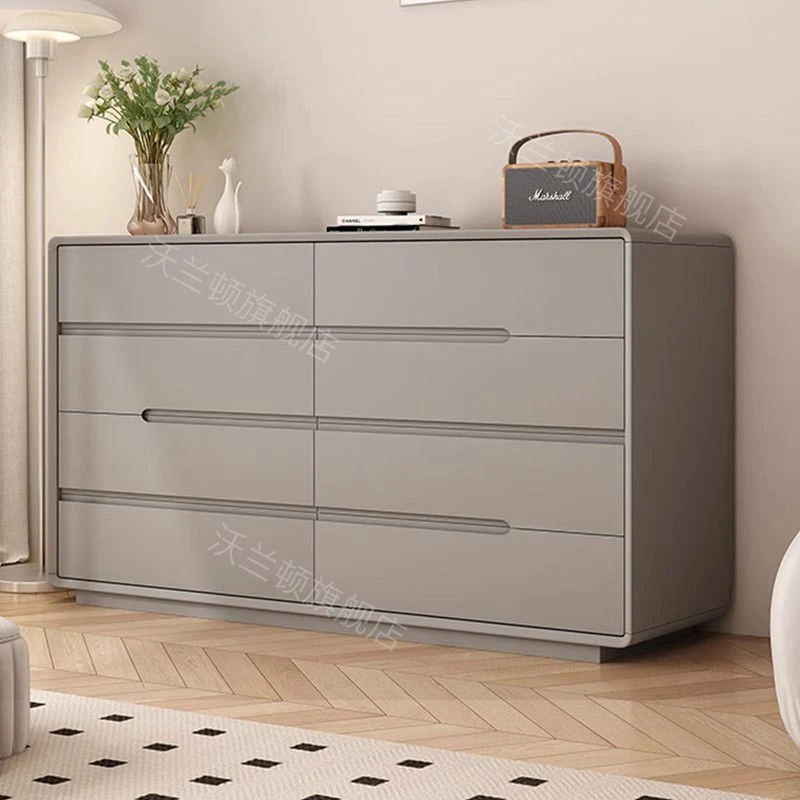 实木八斗柜卧室靠墙储物柜极简奶油风收纳置物柜五六斗柜抽屉柜子