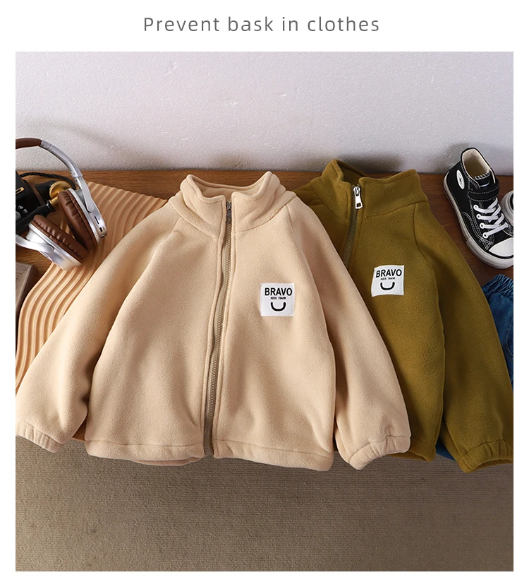 新款儿童春秋季加绒加厚外套棉服男女童百搭保暖洋气上衣3-6-15