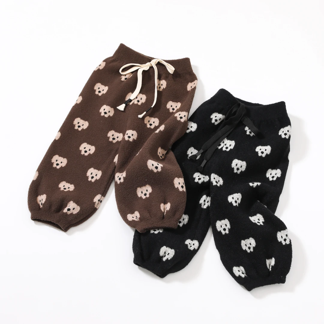 男童童装2023冬装新款卫裤洋气宝宝保暖休闲女童针织儿童百搭长裤