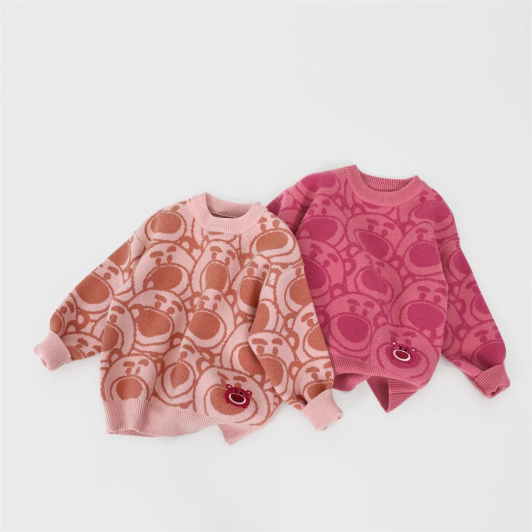 Disney/迪士尼毛衣女童针织衫儿童春秋男童洋气宝宝圆领卡通套头