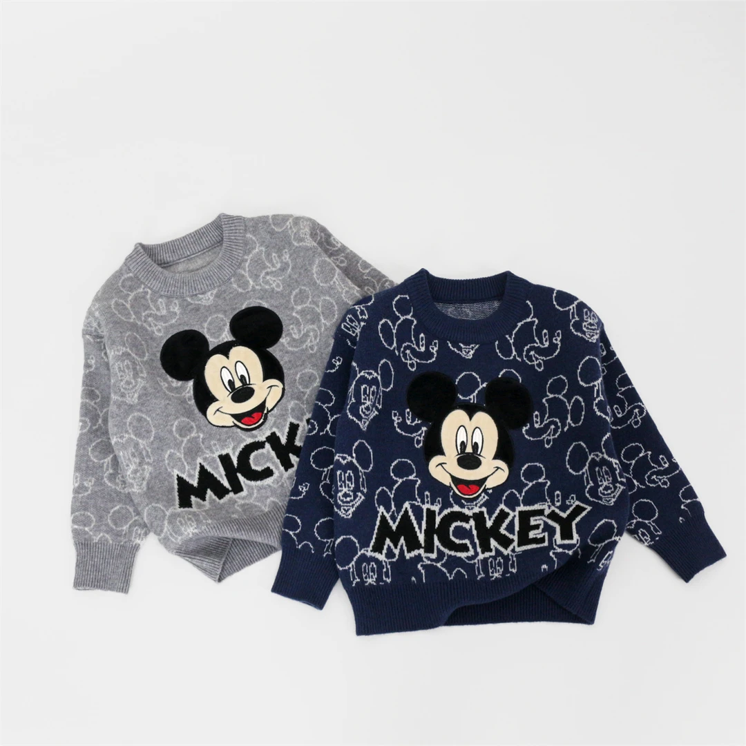 Disney/迪士尼儿童长袖宝宝印花秋冬男童加厚圆领卡通套头