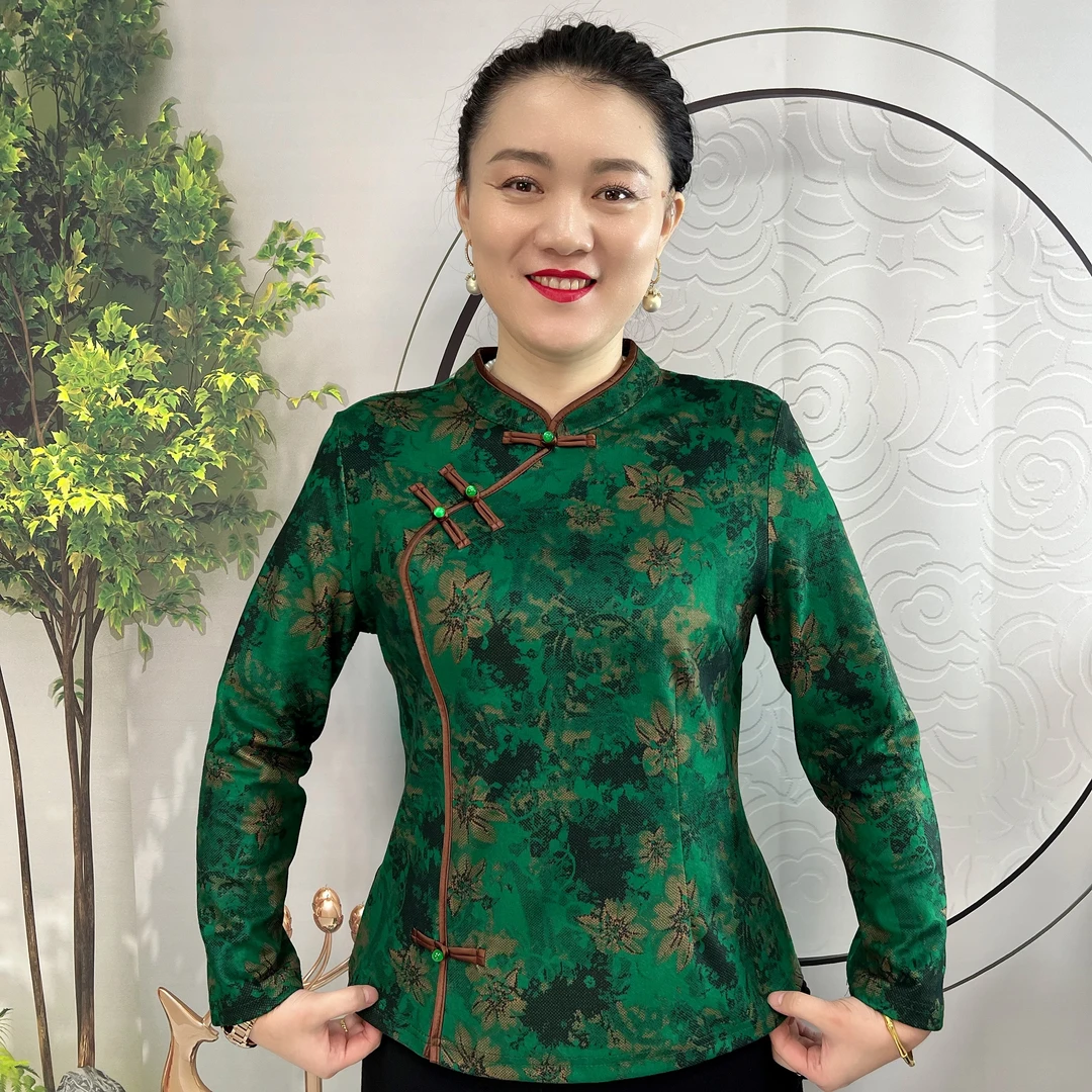 新百合留香  国风新款改良旗袍显瘦遮肉漂亮妈妈装中老年女装