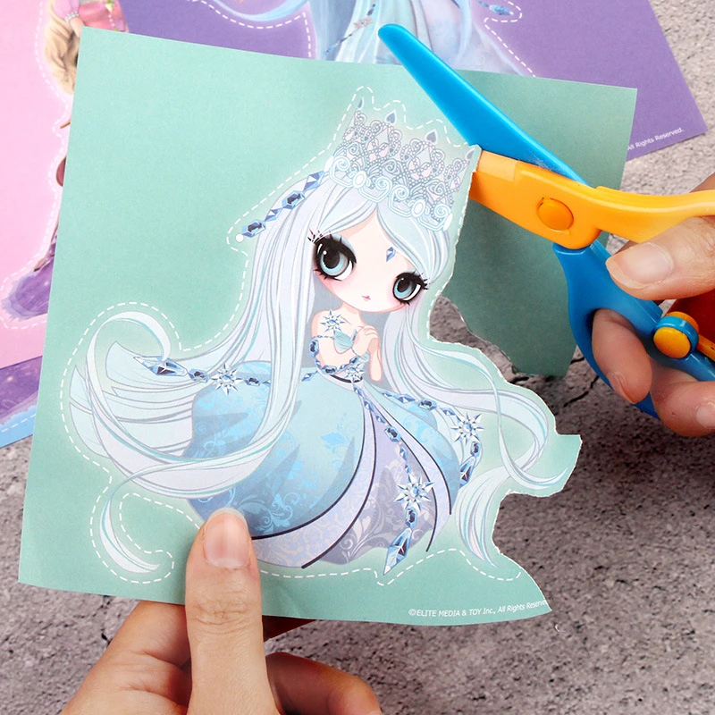 叶罗丽剪纸儿童白雪公主手工DIY制作幼儿园宝宝女孩彩色卡纸早教,
