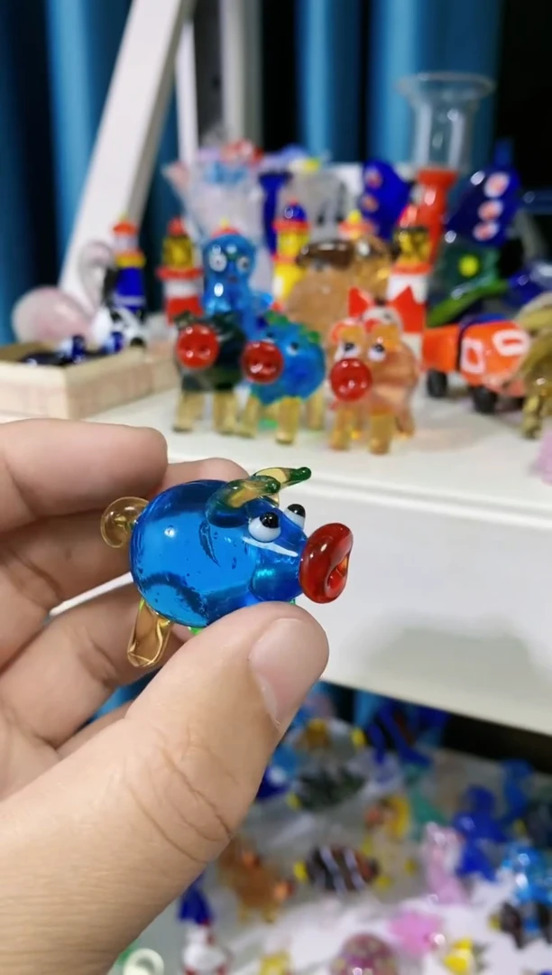 【闪购商品】琉璃手工艺品蓝猪