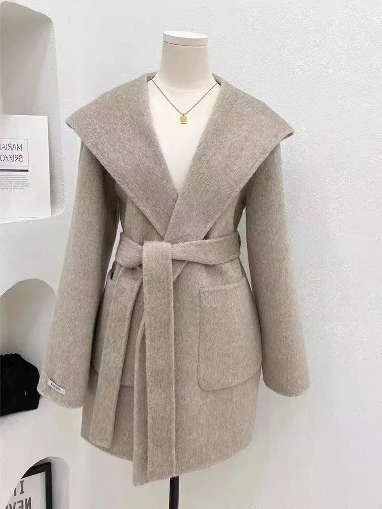 专柜撤柜样衣2024羊毛大衣双面呢大衣羊绒外套时尚气质女士毛呢