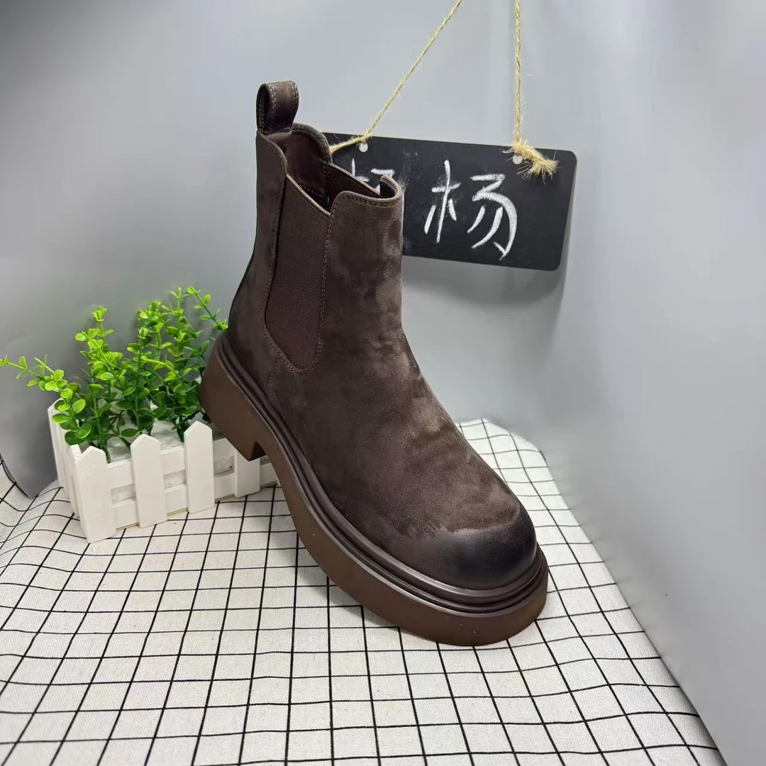 马丁靴秋季2024新款厚底休闲女鞋极简休闲靴0264