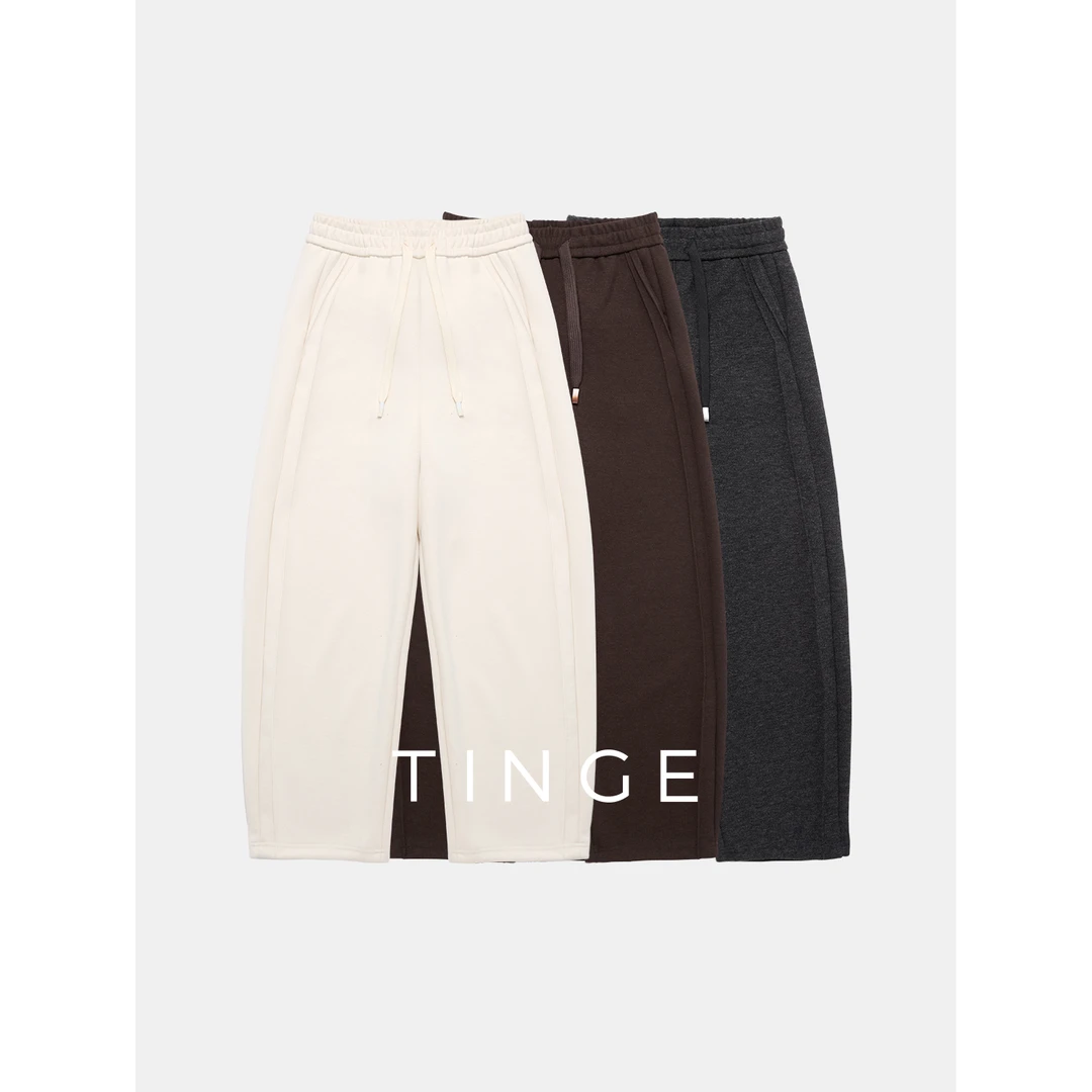 贴己水晶格舒适垂感弯刀针织空气裤女秋冬保暖休闲长裤子