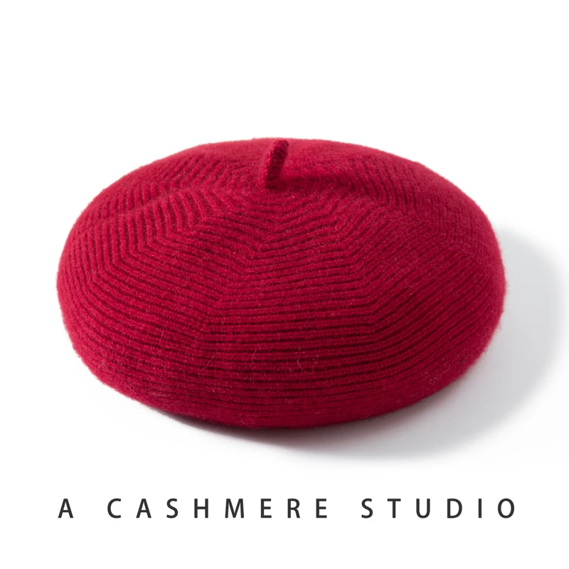 秋冬新款羊绒贝雷帽女休闲无檐圆顶蓓蕾毛线帽英伦风PS125帽子