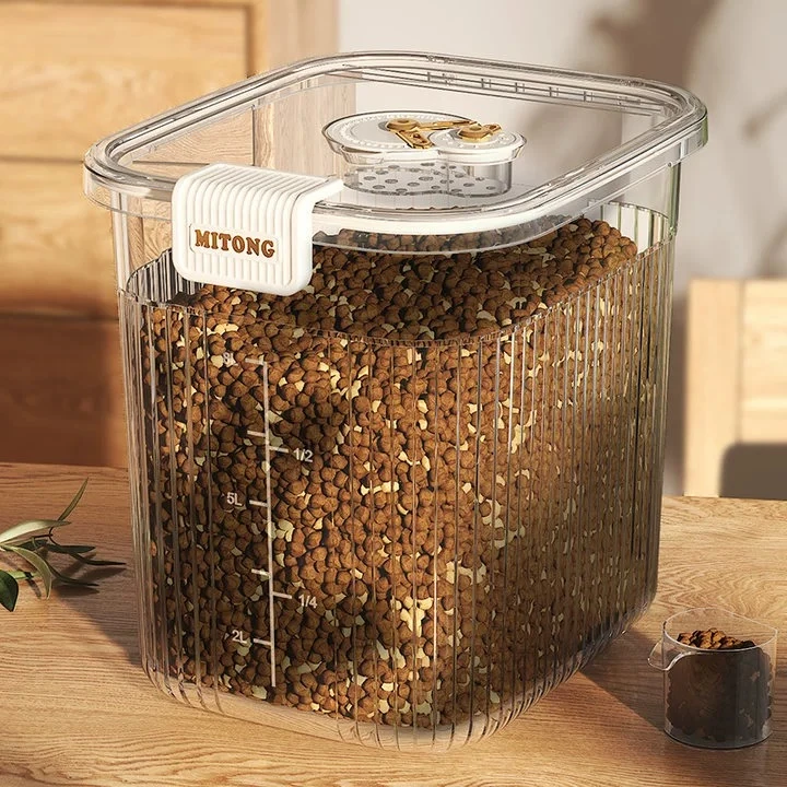 猫粮储存桶狗粮密封桶猫咪宠物粮食储粮桶密封储存家用装粮食盒子