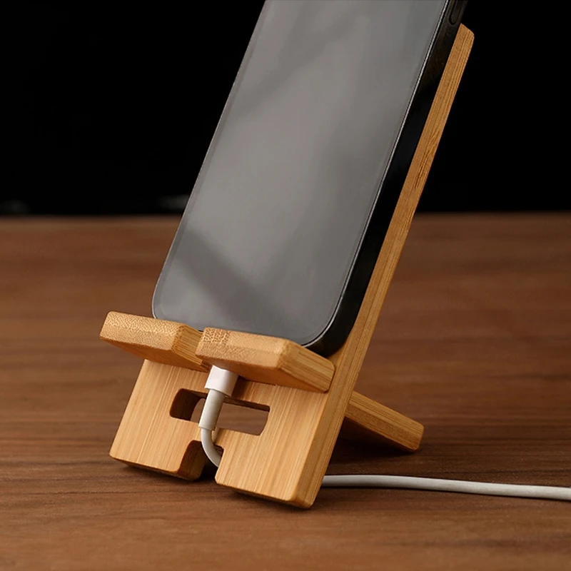 手机支架桌面实木摆件ipad平板电脑创意便携懒人支撑架木制