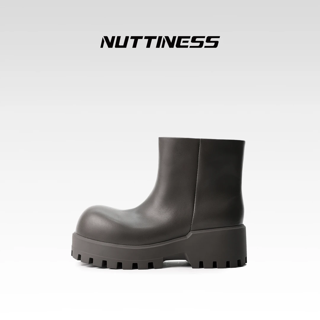 【NUTTINESS】二维系列秋冬时尚欧美风时装显瘦百搭真皮厚底短靴