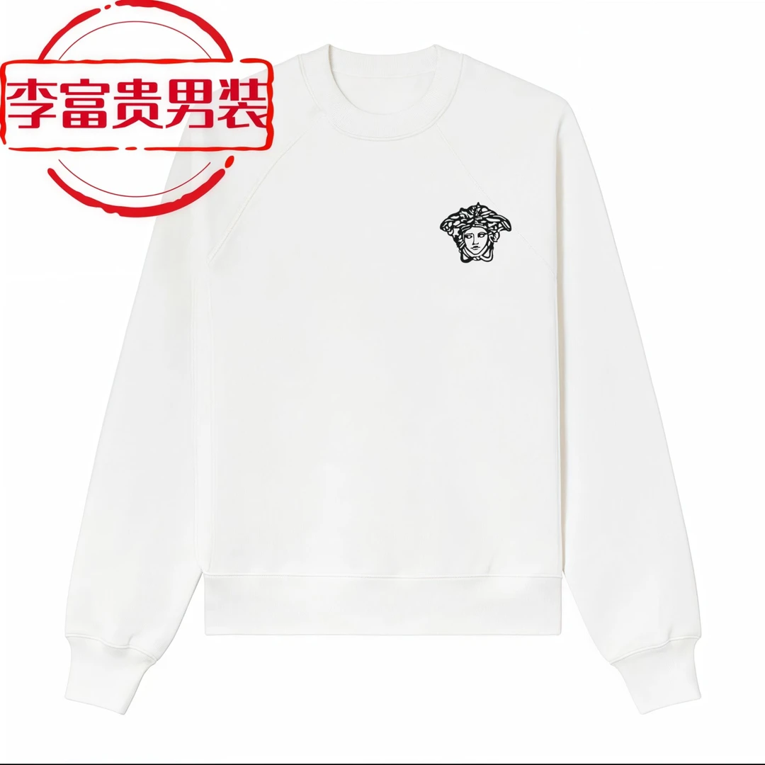 美杜莎潮牌时尚百搭长袖上衣秋冬欧货男士高档休闲圆领美人头卫衣