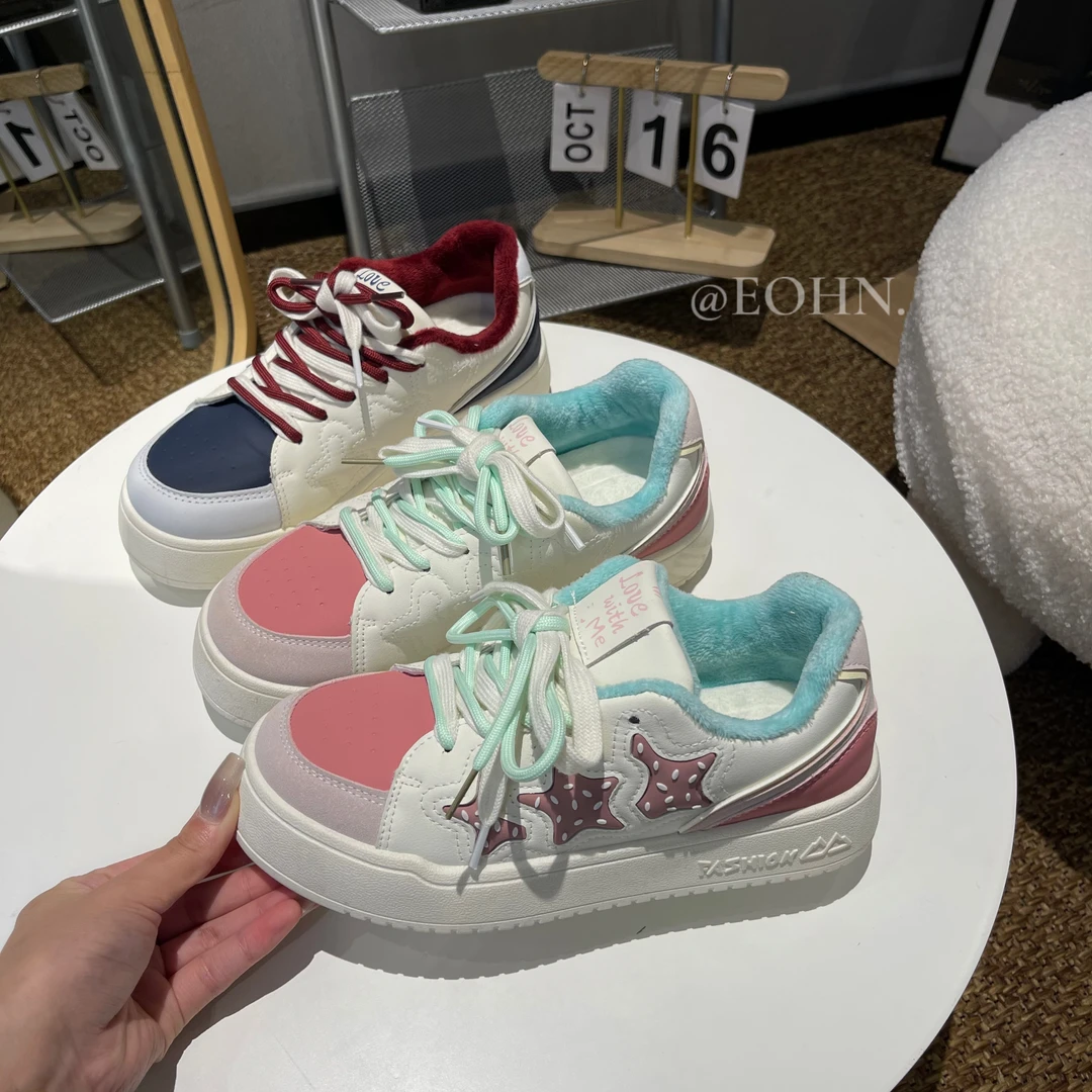 【Eohn】2024冬季新款加绒休闲时尚休闲板鞋小众时尚ins