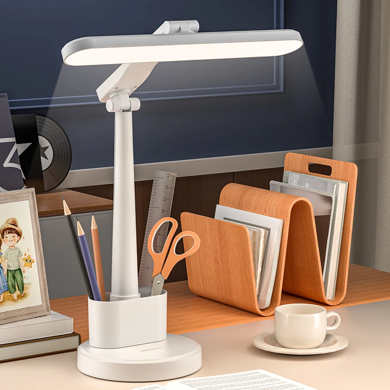 折叠式充电台灯大容量电池护眼灯卧室学生宿舍学习作业阅读笔筒灯