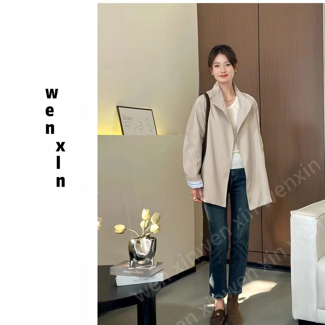 2024新款中长款风衣外套韩版小个子休闲宽松阔版长袖上衣【FY003】