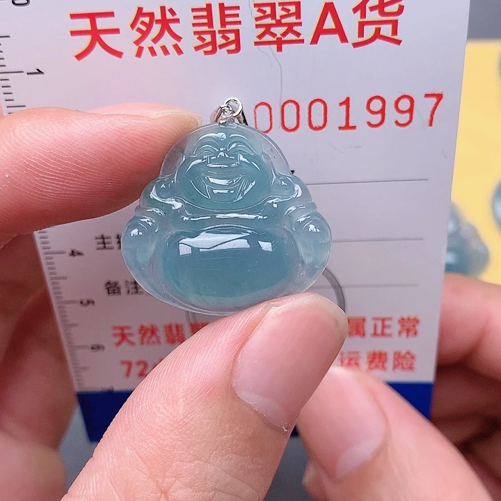 翡翠颈饰银S925镶嵌吊坠