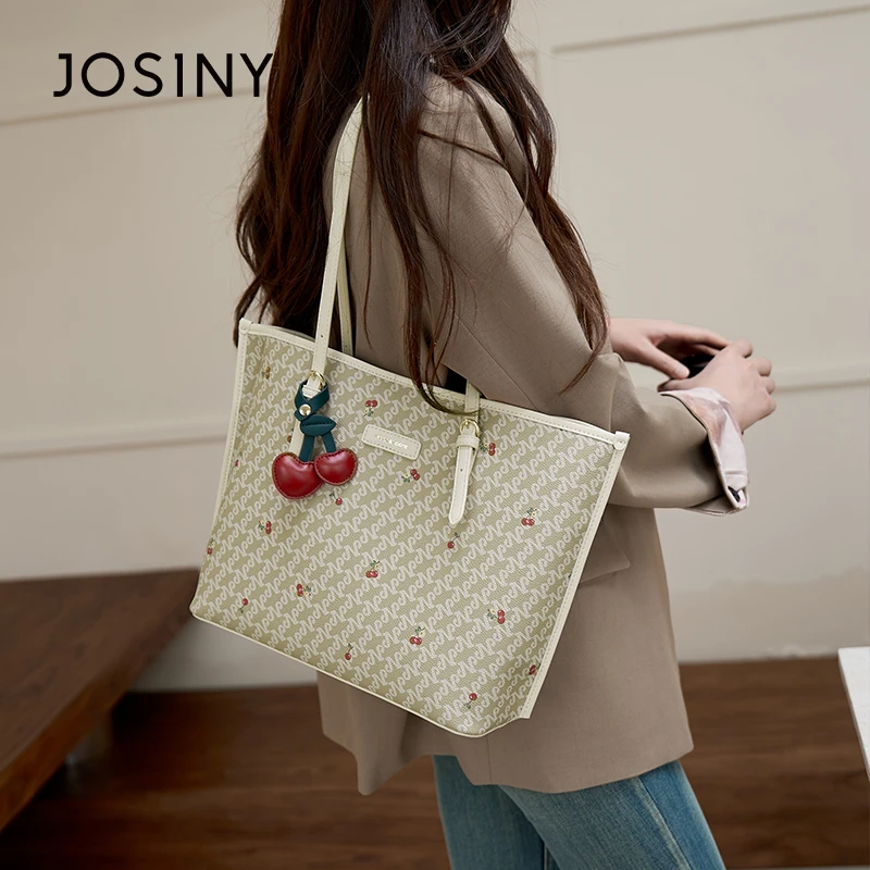 卓诗尼时尚印花大容量托特包2024新款轻奢高级质感小众手提腋下包