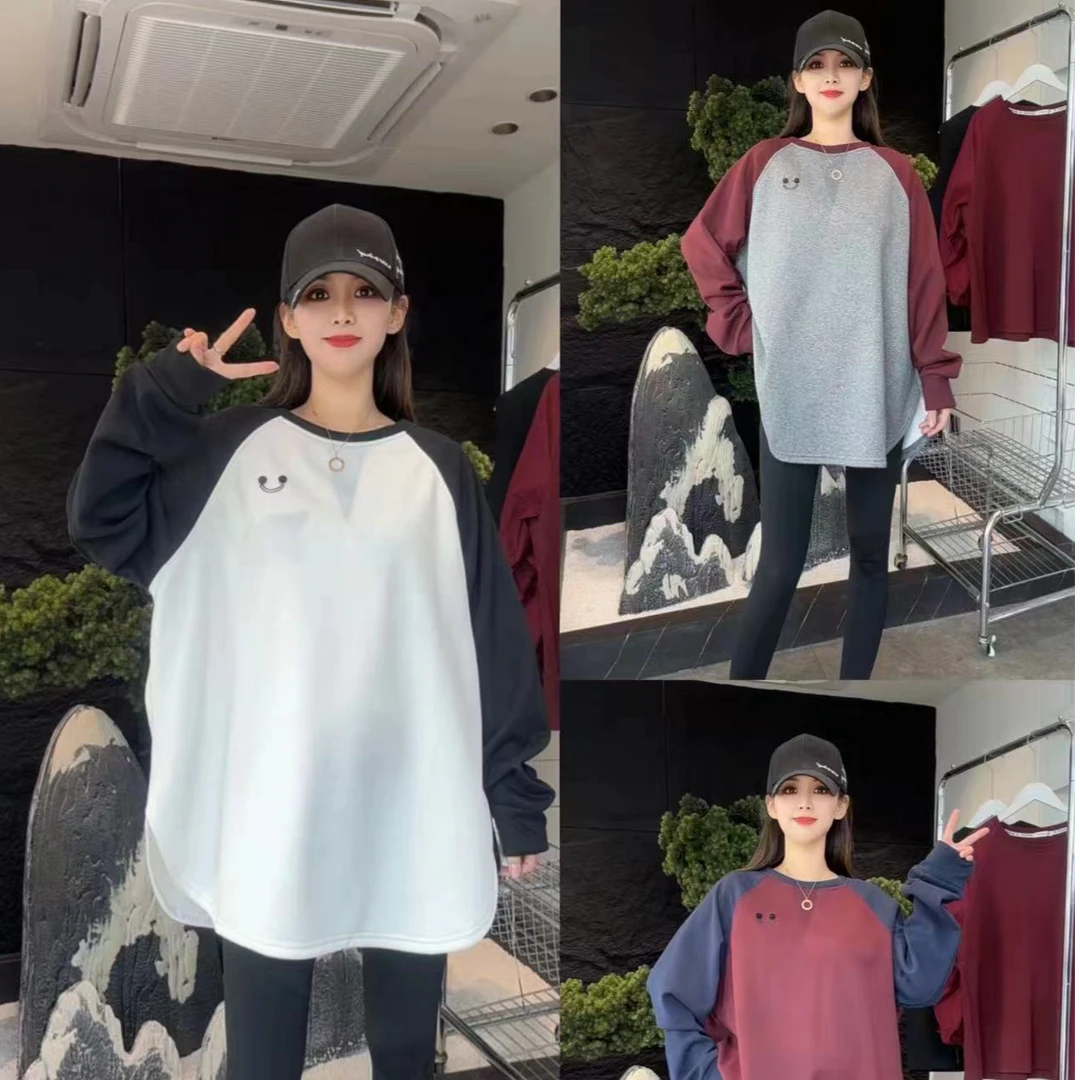 【思韩严选】女秋冬中长款遮屁股小个子长袖T恤大码加绒厚内搭上衣