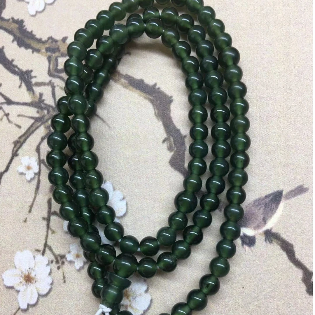 帝王绿108粒珠串卡7mm
