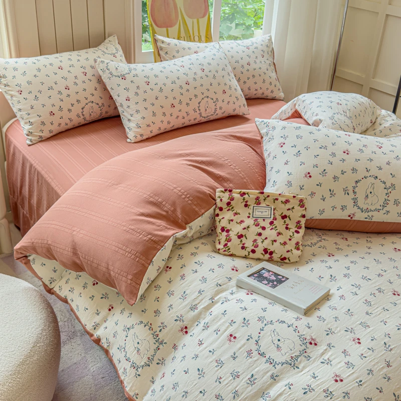 【升级款】四季款 法式床品套件A类柔软有氧提花云纱棉四件套