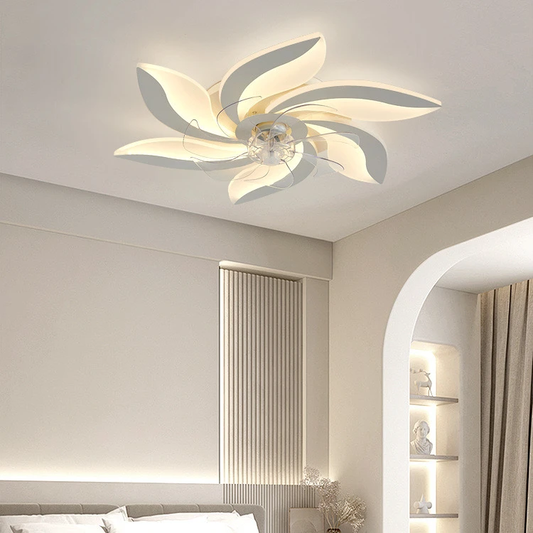 现代简约风扇灯吸顶灯2024新款卧室灯轻奢浪漫温馨家用电扇餐厅灯