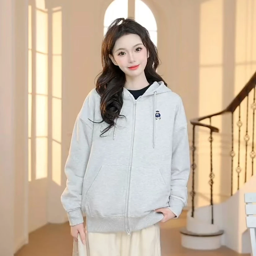 【商场同款新品】SPAO韩国2025春夏新款女连帽卫衣外套SPMZF12C80