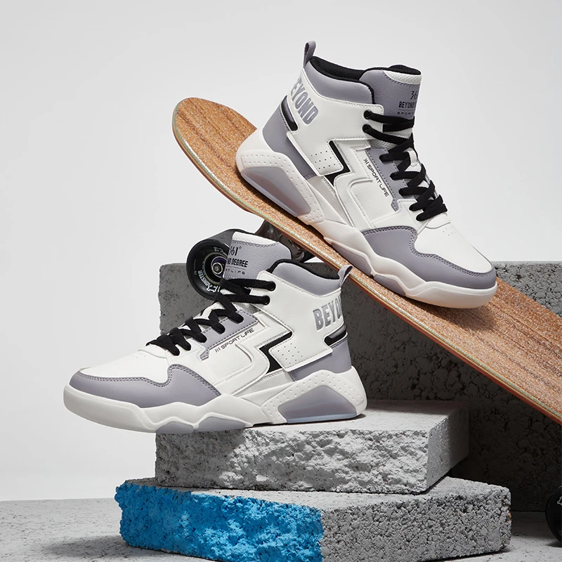 361°【开学季】猎刃运动鞋新款秋冬革面高帮休闲百搭板鞋男官方正品